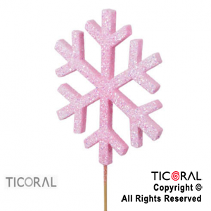 ADORNO PINCHE COPO DE NIEVE GRANDE ROSA TELGO GIBRE x1